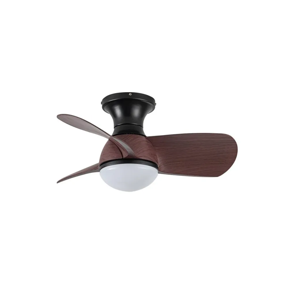CristalRecord plafondventilator Epona - 1 lichts - 64 x 23 cm - zwart hout