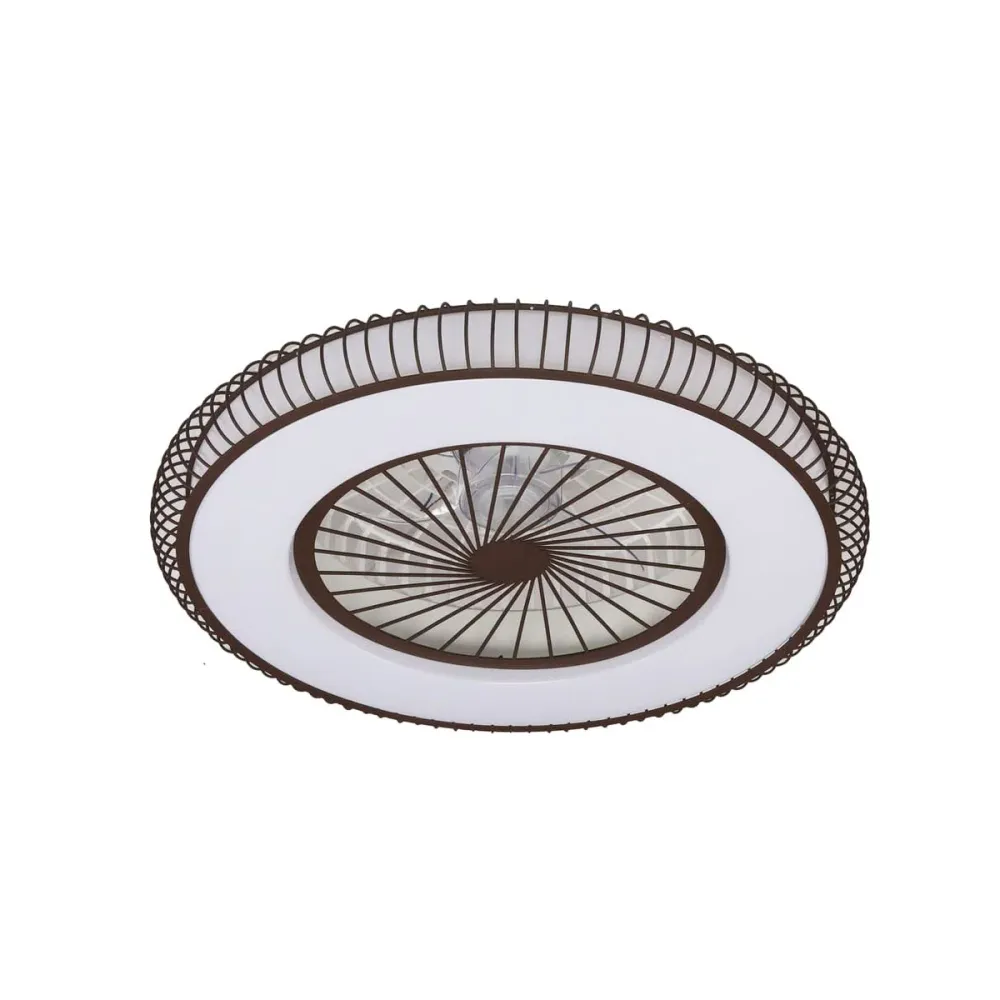 CristalRecord plafondventilator Mirabel - 1 lichts - 56 x 20 cm - brons wit