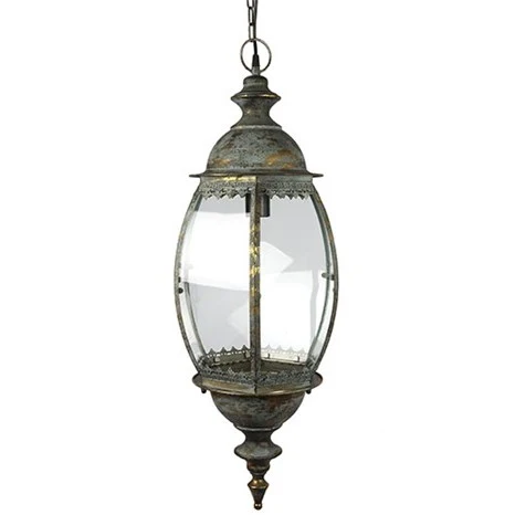 Hanglamp Tiemen antiek | Klassieke hanglamp met glas Decostar