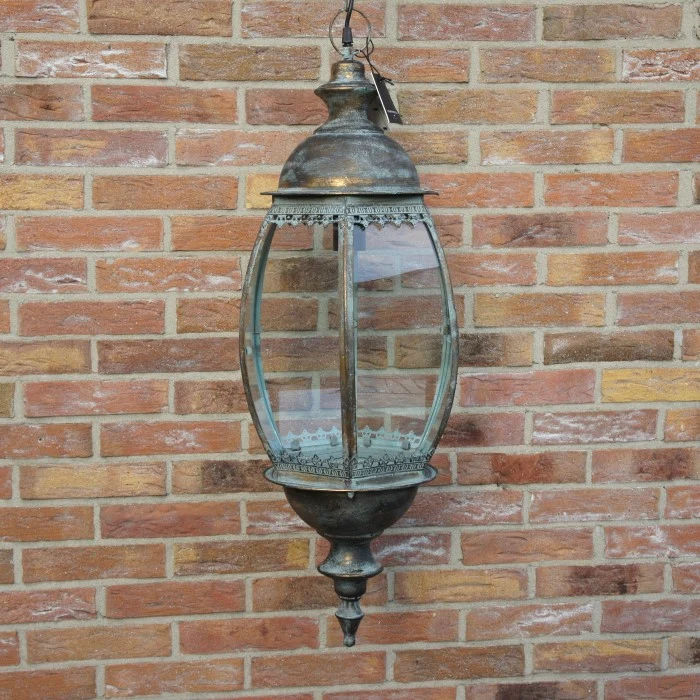 Hanglamp Tiemen antiek | Klassieke hanglamp met glas Decostar