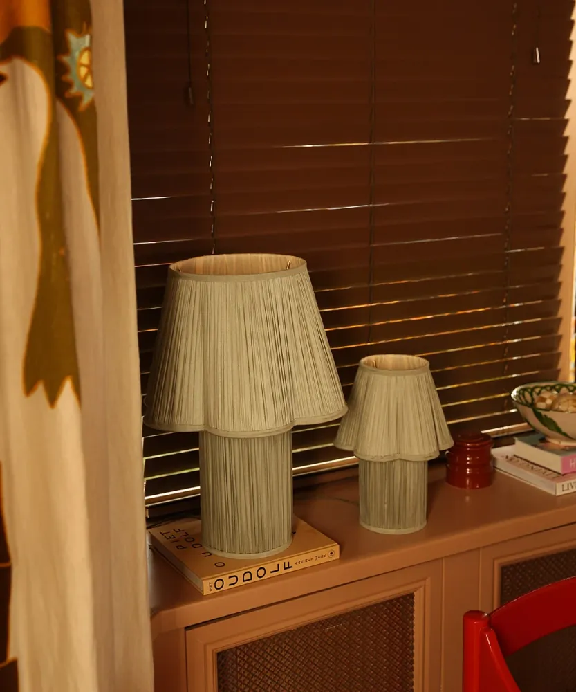Doing Goods Myra Lamp Saliegroen - Klein 14 x 30 x 36 cm - Zijde/ Viscose