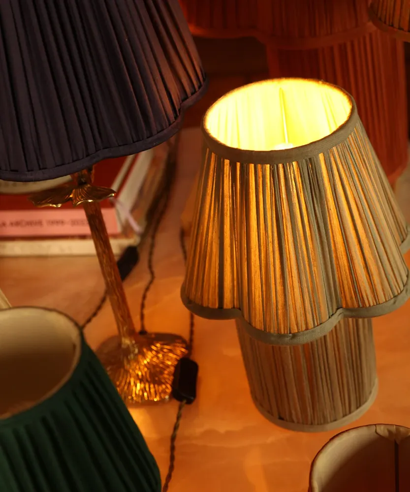 Doing Goods Myra Lamp Saliegroen - Klein 14 x 30 x 36 cm - Zijde/ Viscose