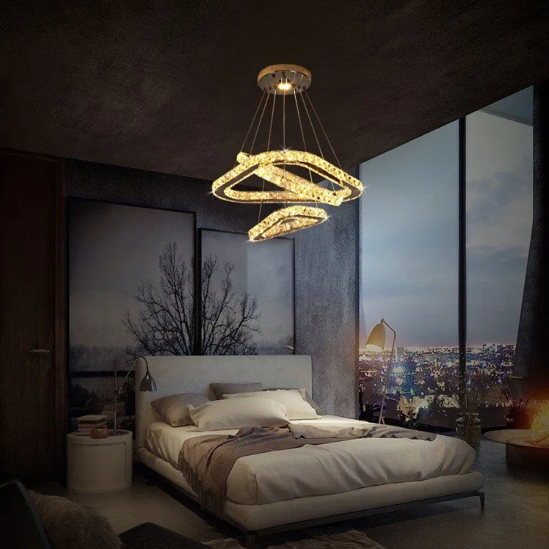 3 Driehoek Kristallen Kroonluchter - Crystal Led Lamp - Woonkamerlamp - Moderne lamp - Hanglamp - Plafondlamp - Plafoniere
