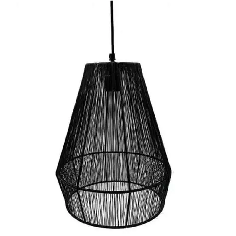 Jute hanglamp Xander zwart 36 cm Earthware
