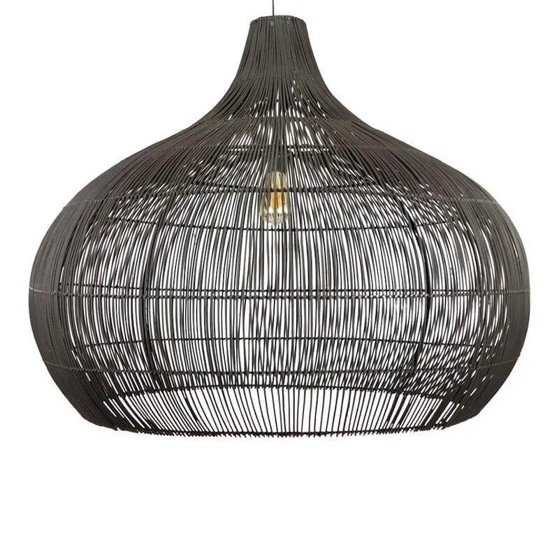 Rotan hanglamp Max zwart Earthware