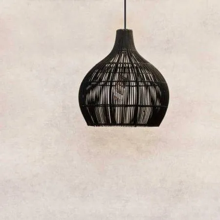 Rotan hanglamp Max zwart Earthware
