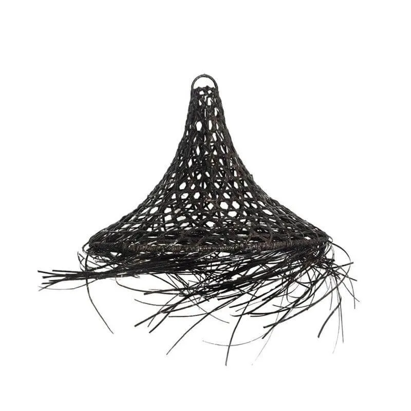 Rotan hanglamp Yao zwart 30 cm Earthware