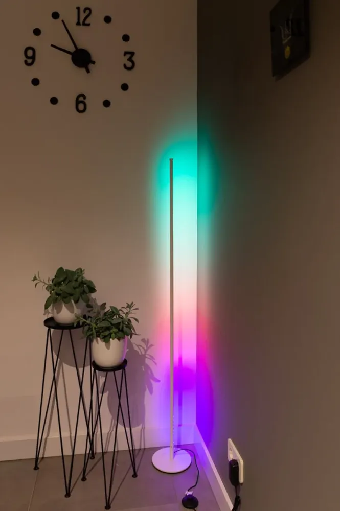 Realight RGB LED Vloerlamp 146cm dimbaar Inclusief Afstandsbediening Wit Eastline International B.V.
