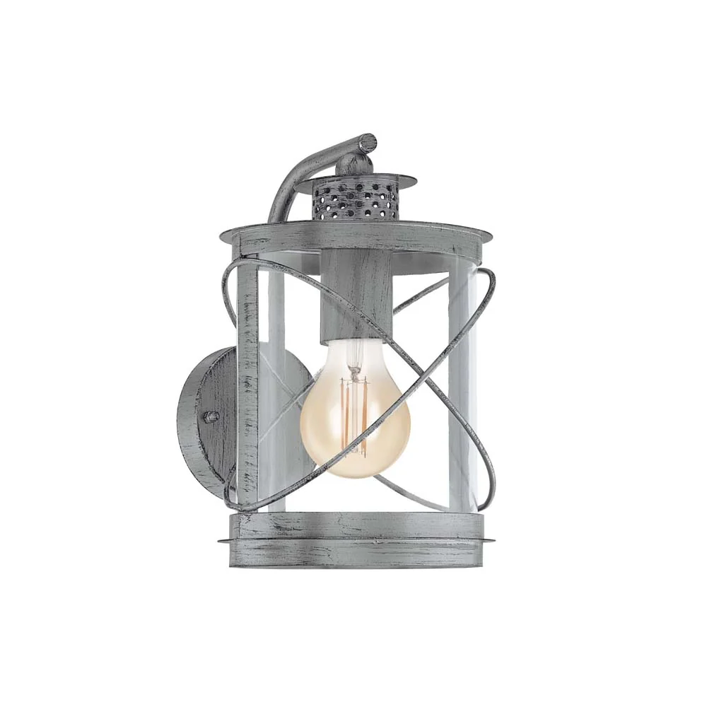 ARBOTANTE TIPO FAROL PLATA ANTIGUO E27 (NO INCLUIDA) IP44 HILBURN 1 EGLO