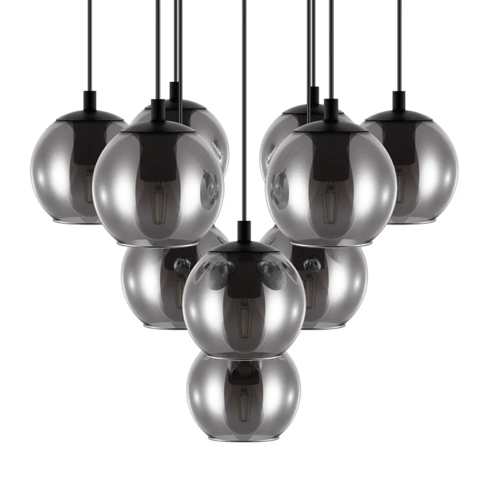 EGLO hanglamp Ariscani - ø 65,5 cm - smoke glas - zwart