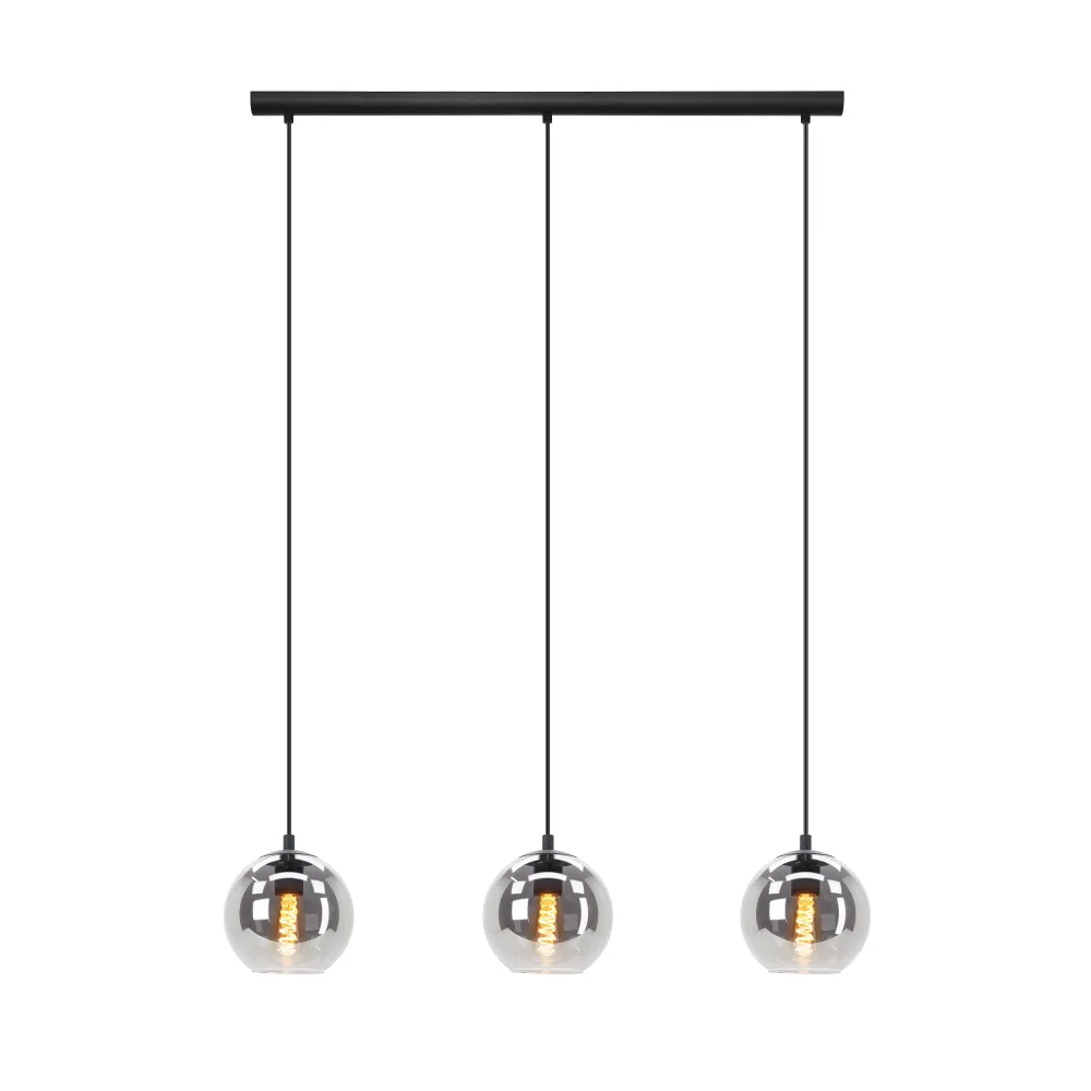 EGLO hanglamp Ariscani - e27 - 76,5 cm - zwart - rookglas