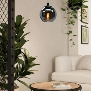 EGLO hanglamp Ariscani - e27 - ø 20 cm - rookglas - zwart