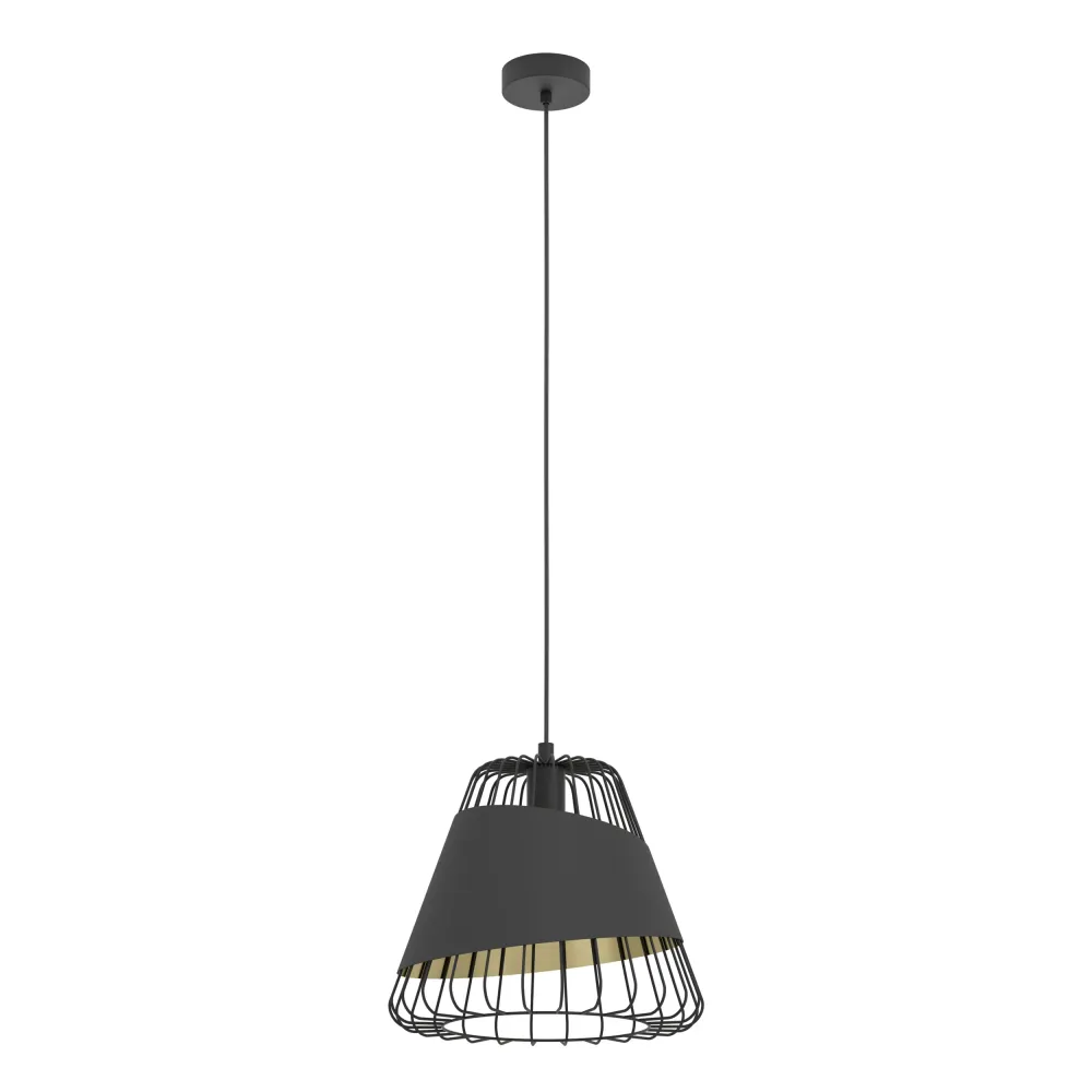 EGLO hanglamp Austell - e27 - ø 36 cm - zwart/goud
