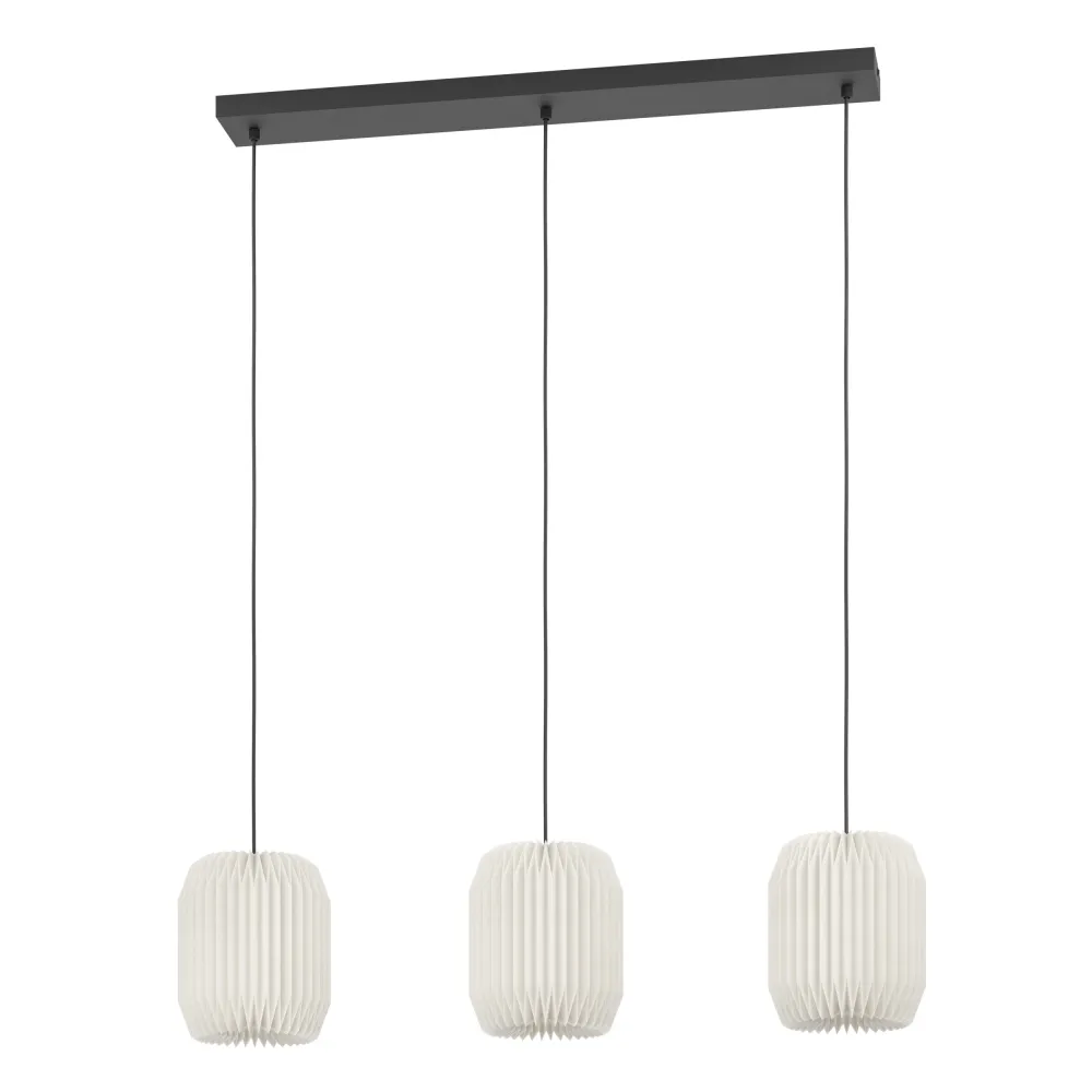 EGLO hanglamp Belgrave - e27 - 88 cm - zwart/wit - papier