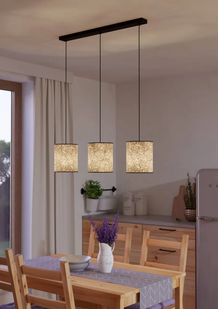 EGLO hanglamp Butterburn - e27 - 86 cm - zwart/wit/groen