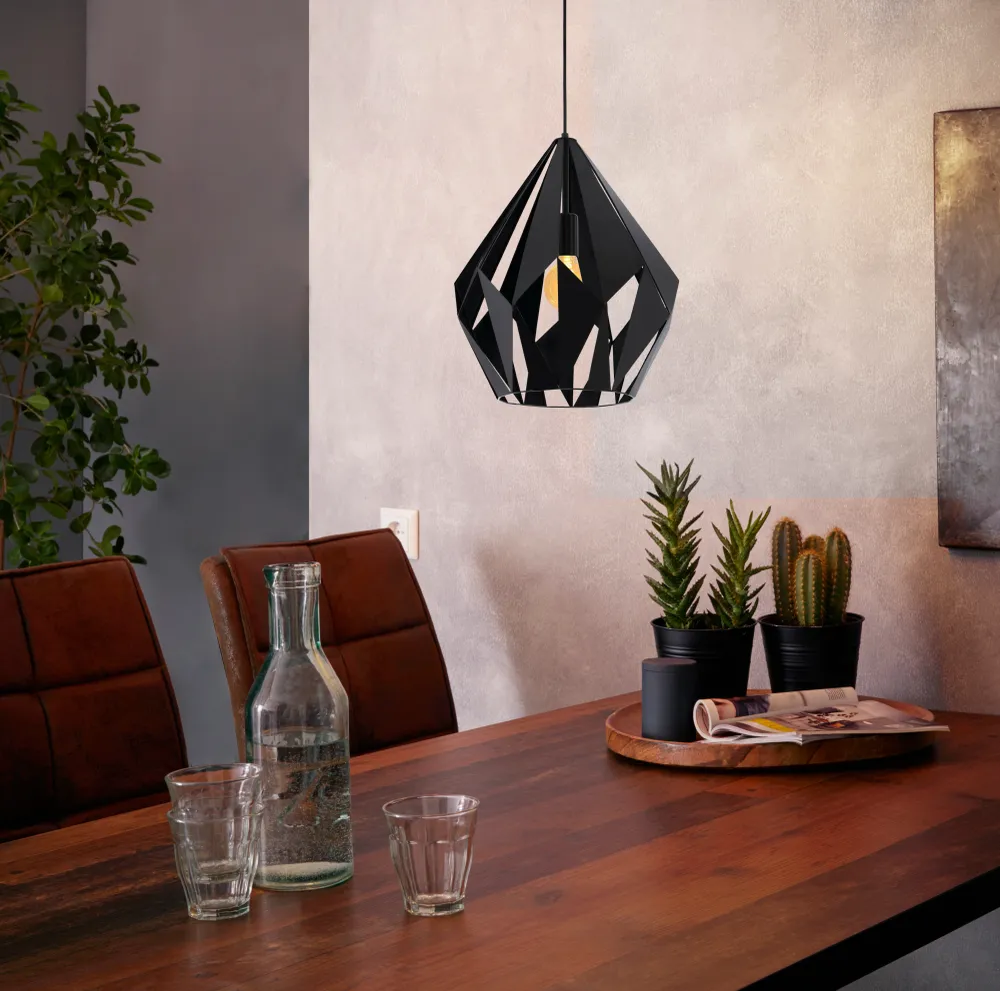 EGLO hanglamp Carlton 5 - e27 - ø 38,5 cm - zwart