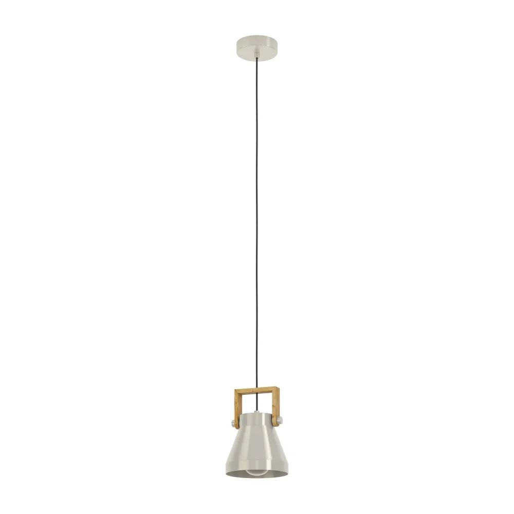 EGLO hanglamp Cawton - e27 - ø 16 cm - grijs/bruin - hout