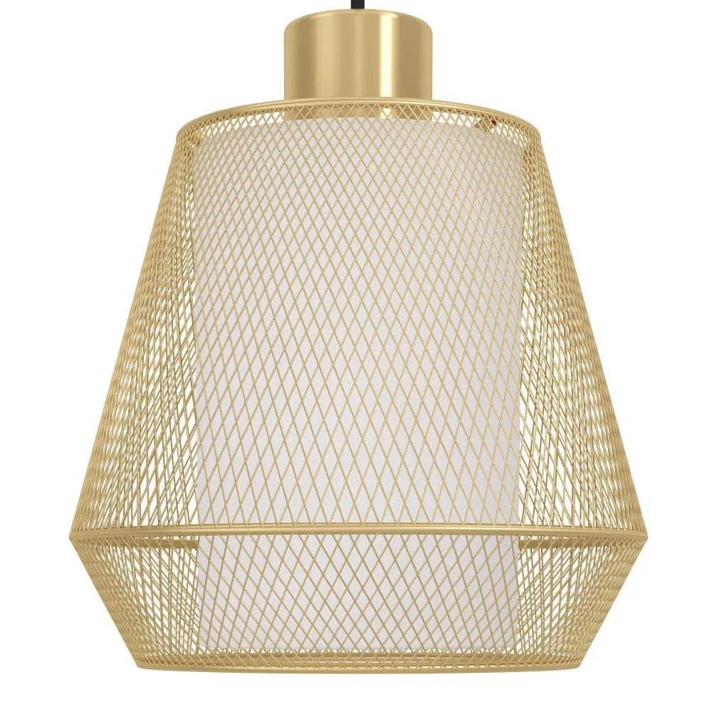 EGLO hanglamp Ciudadela - e27 - 88 cm - zwart/goud/wit - textiel