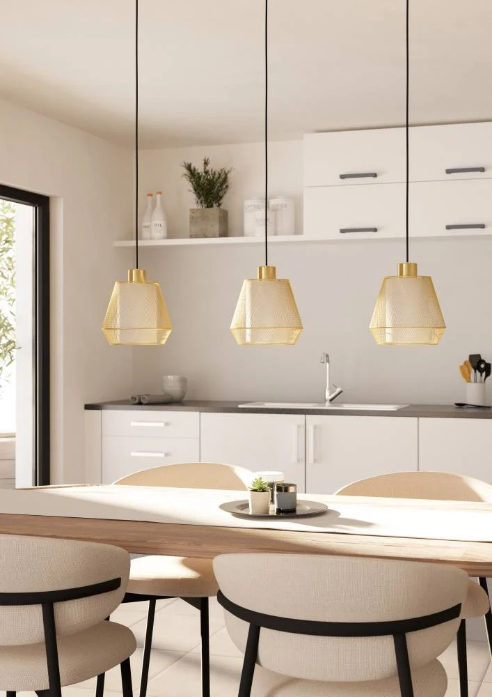 EGLO hanglamp Ciudadela - e27 - 88 cm - zwart/goud/wit - textiel