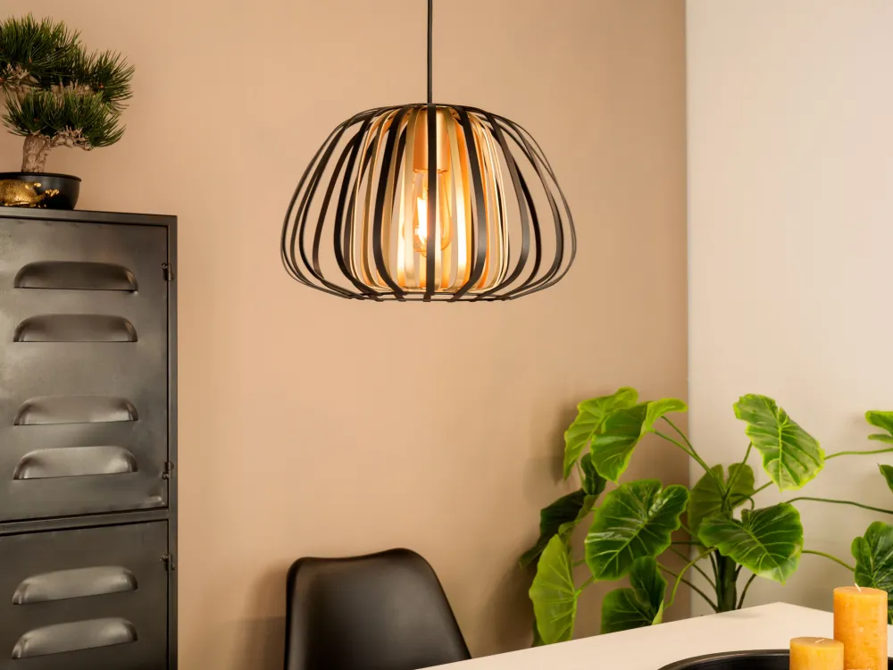 EGLO hanglamp Encinitos - e27 - ø 37,5 cm - zwart/goud