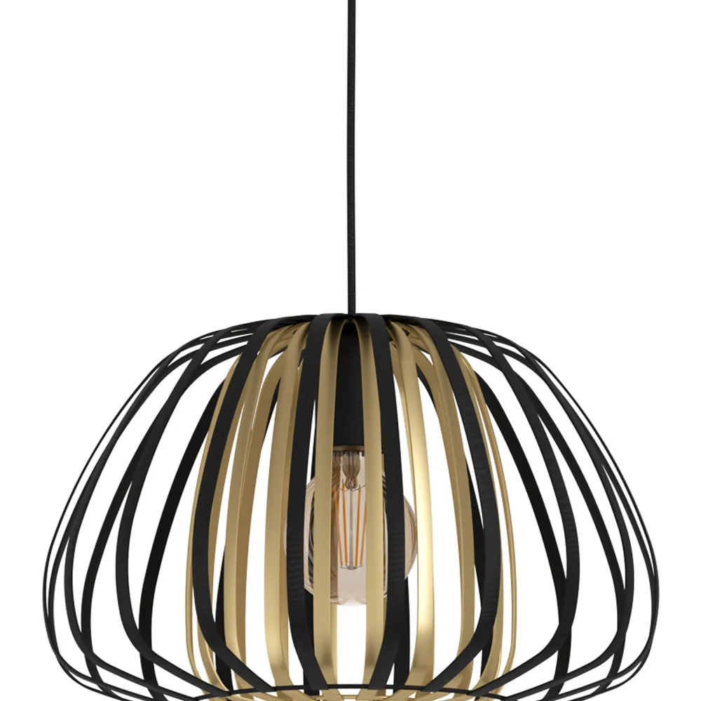 EGLO hanglamp Encinitos - e27 - ø 37,5 cm - zwart/goud