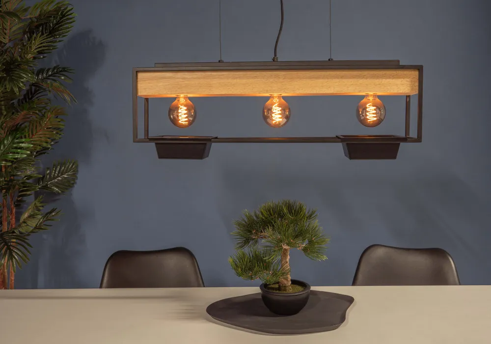 EGLO hanglamp Libertad 1 - e27 - 76 cm - zwart/bruin