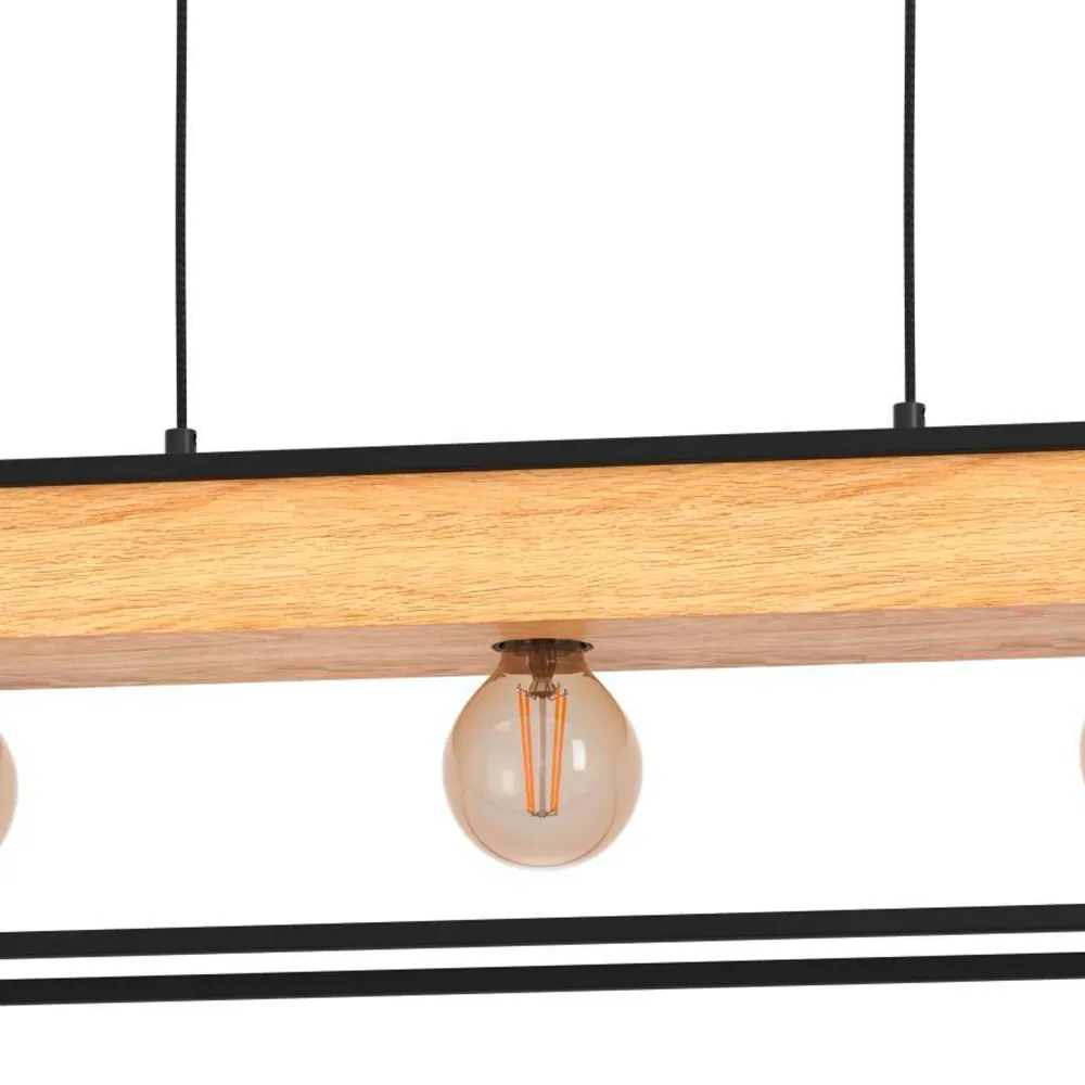EGLO hanglamp Libertad 1 - e27 - 76 cm - zwart/bruin