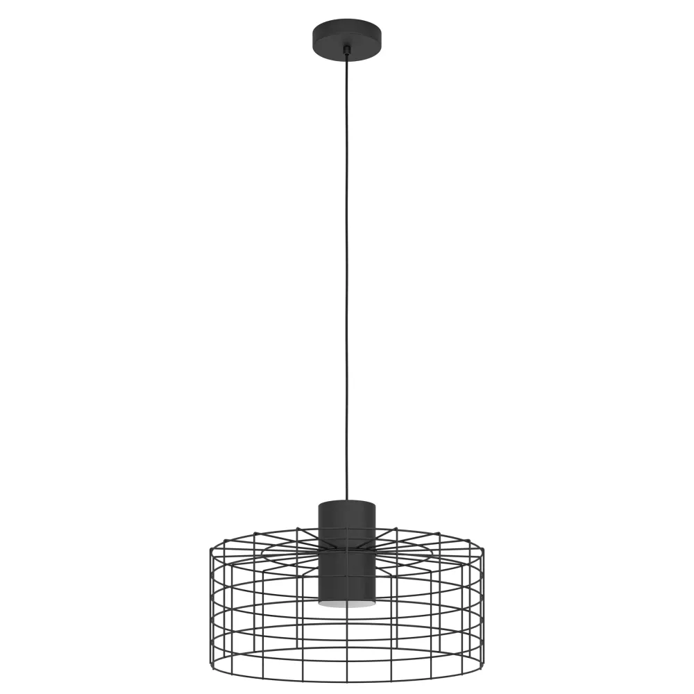 EGLO hanglamp Milligan - e27 - industrieel - ø 48 cm - zwart/wit