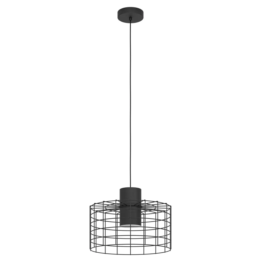 EGLO hanglamp Milligan - e27 - industrieel - ø 38 cm - zwart/wit