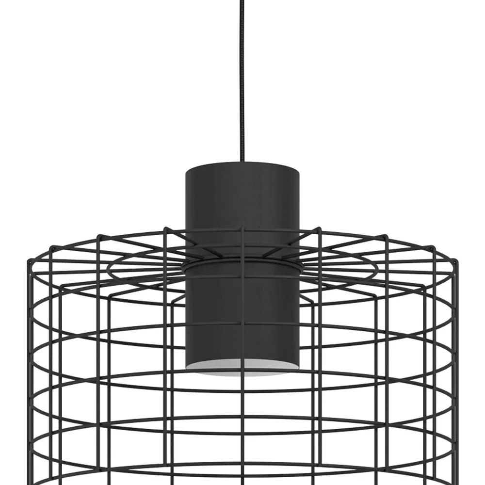 EGLO hanglamp Milligan - e27 - industrieel - ø 38 cm - zwart/wit