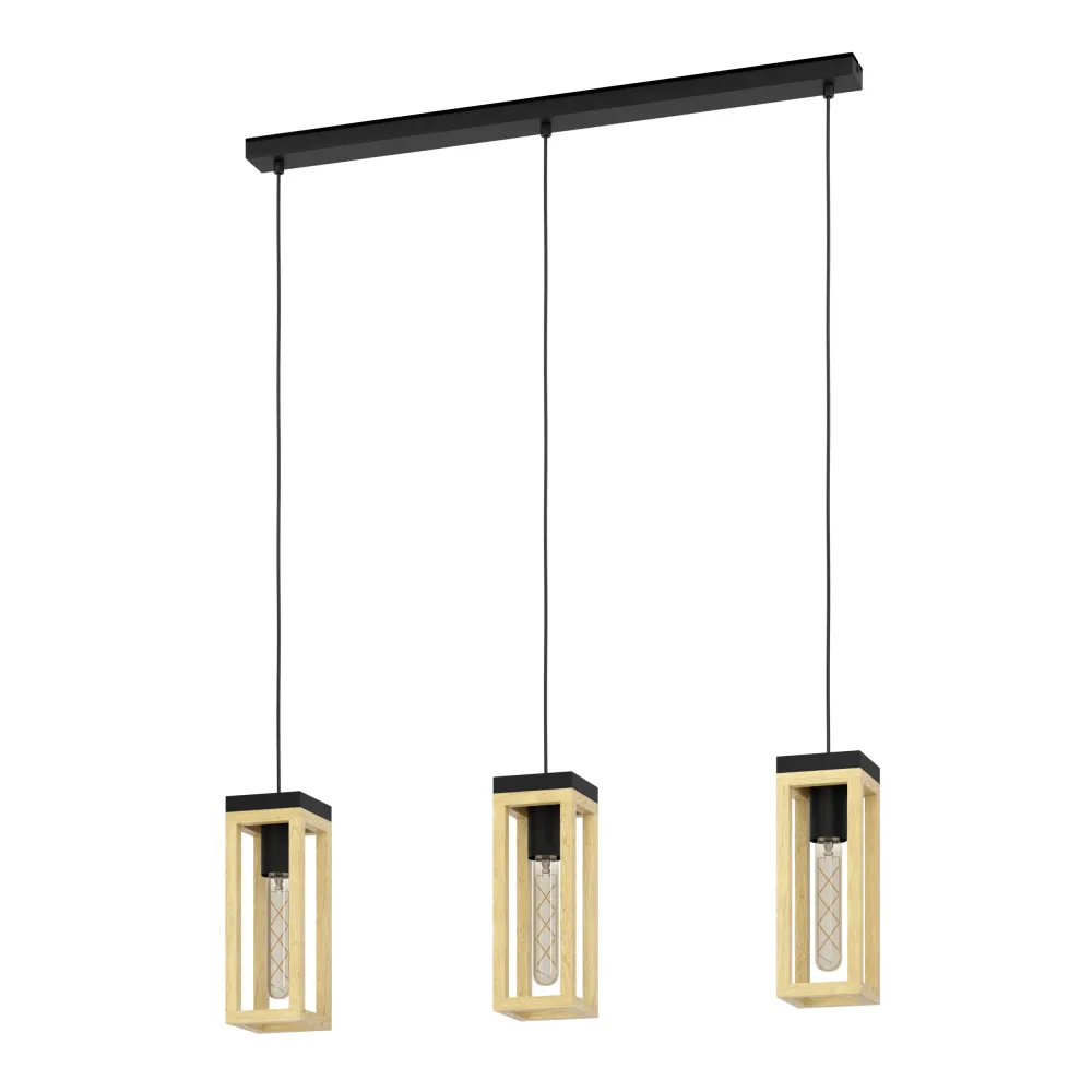 EGLO hanglamp Nafferton - e27 - 80 cm - zwart/bruin