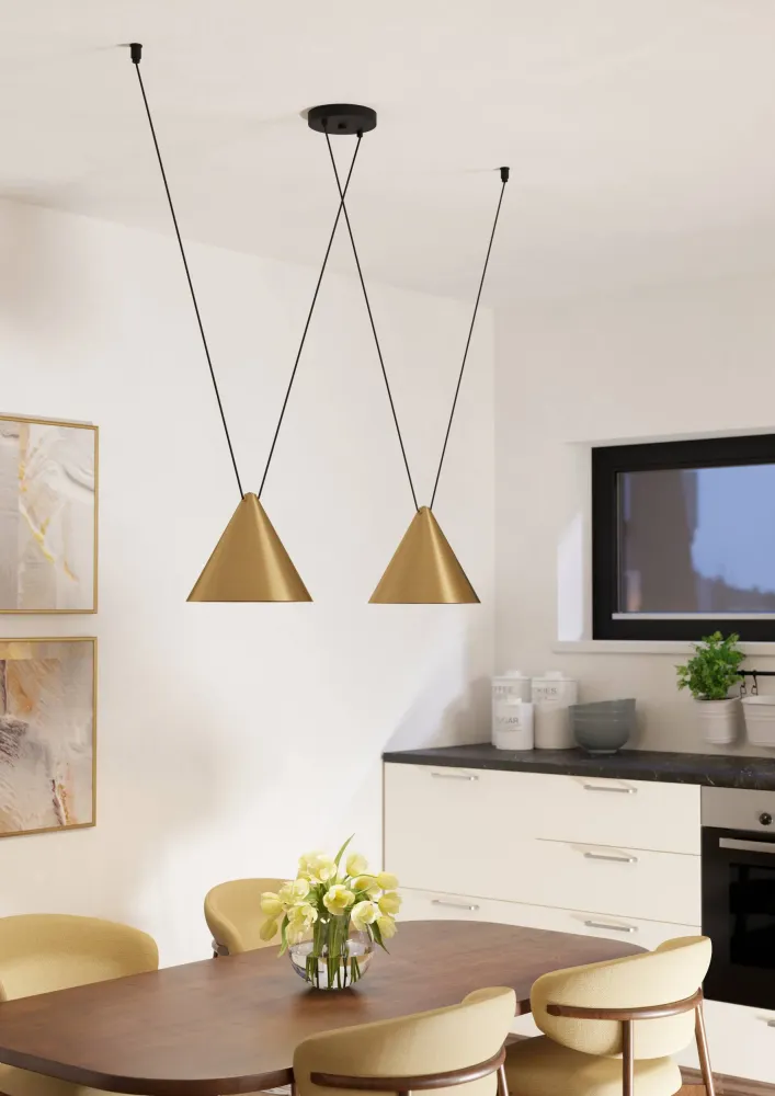 EGLO hanglamp Narices 1 - e27 - 173 cm - goud/zwart - staal