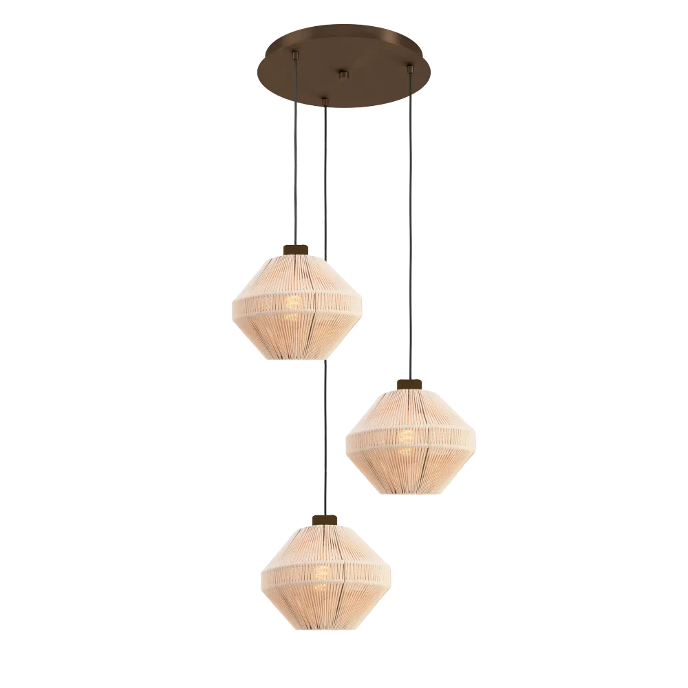 EGLO hanglamp Orimini - Ø 48 cm - crème/brons - textiel
