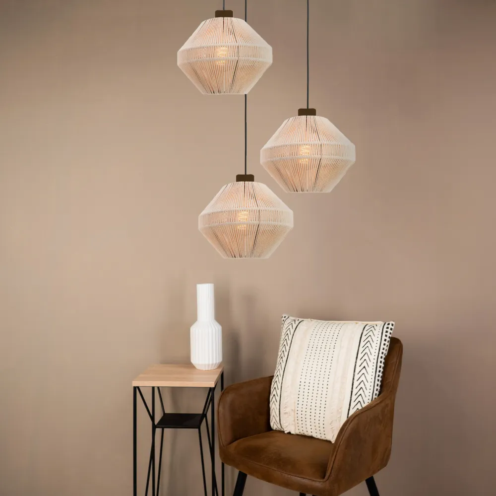EGLO hanglamp Orimini - Ø 48 cm - crème/brons - textiel