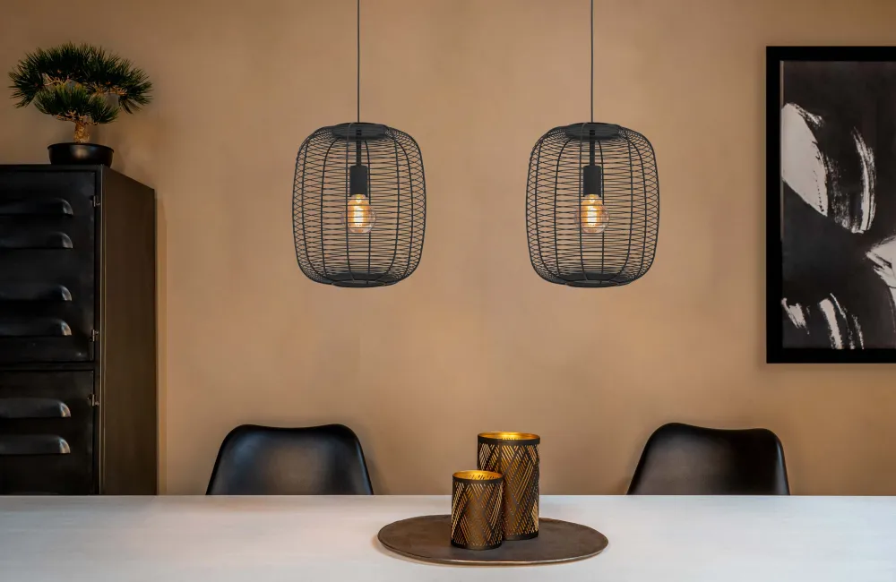 EGLO hanglamp Rinroe - e27 - 90 cm - zwart - staal
