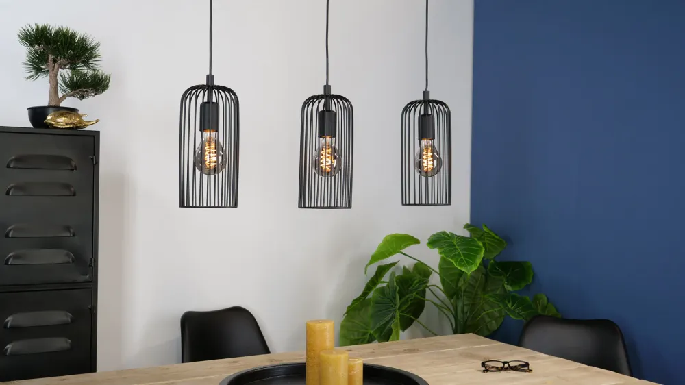 EGLO hanglamp Roccamena 1 - e27 - 73 cm - zwart