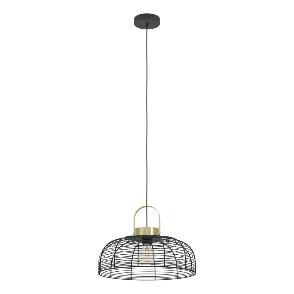 EGLO hanglamp Roundham - e27 - ø 45 cm - zwart/goud - staal