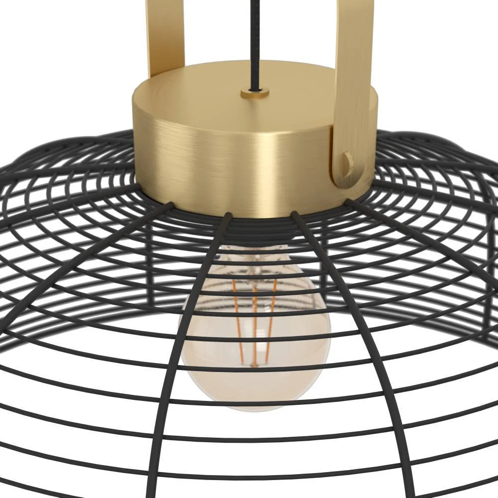 EGLO hanglamp Roundham - e27 - ø 45 cm - zwart/goud - staal