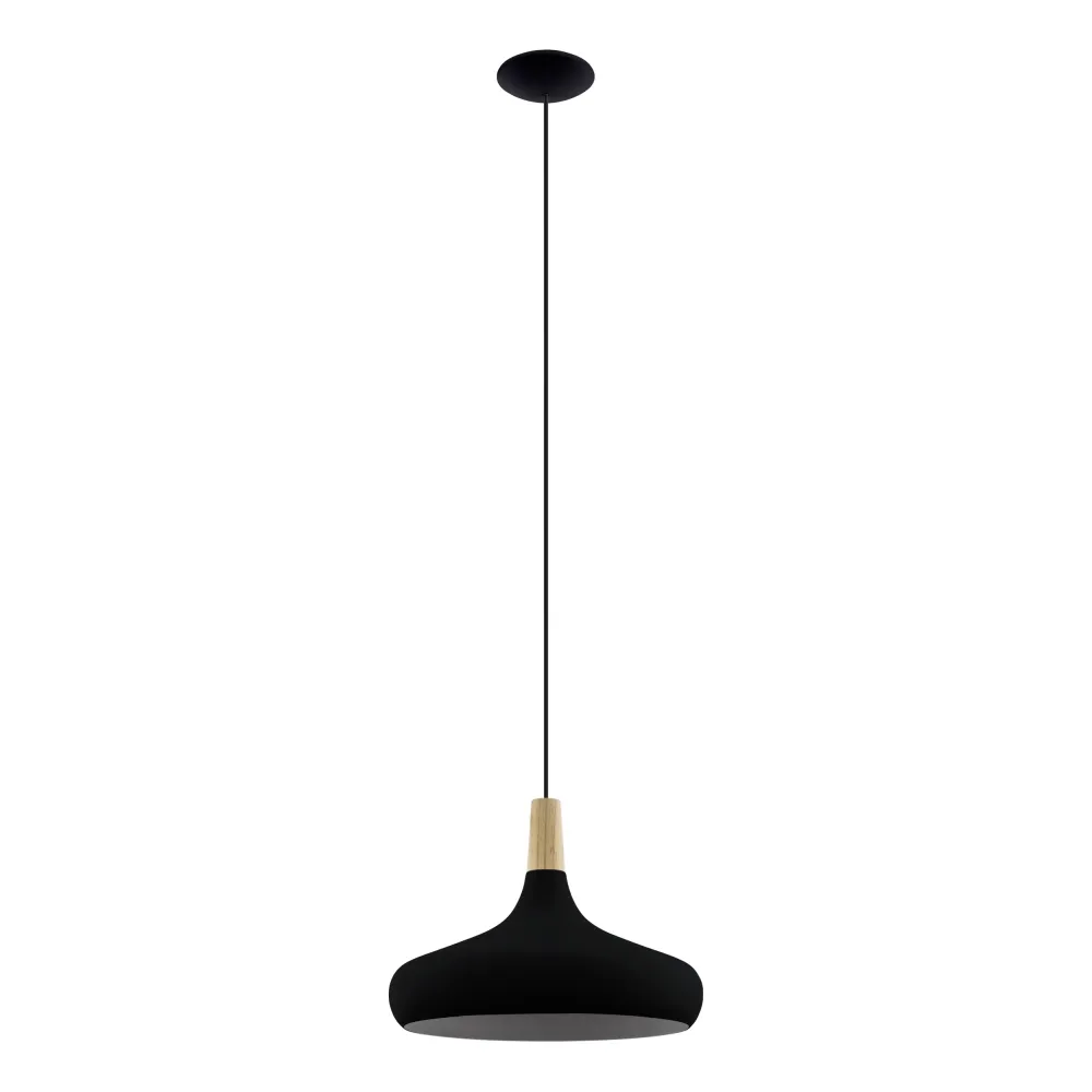 EGLO hanglamp Sabinar - e27 - ø 40 cm - zwart/bruin