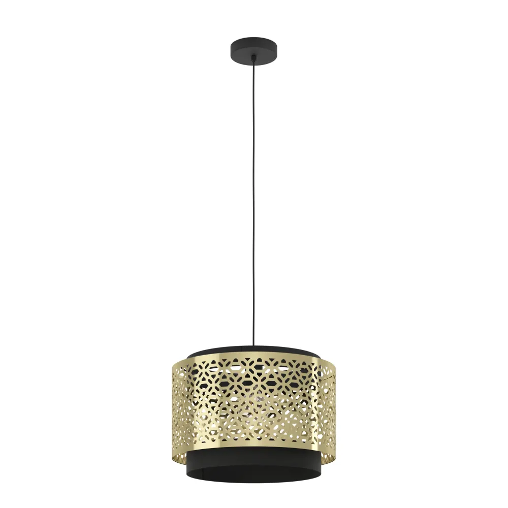 EGLO hanglamp Sandbach - e27 - ø 42 cm - zwart/goud - staal