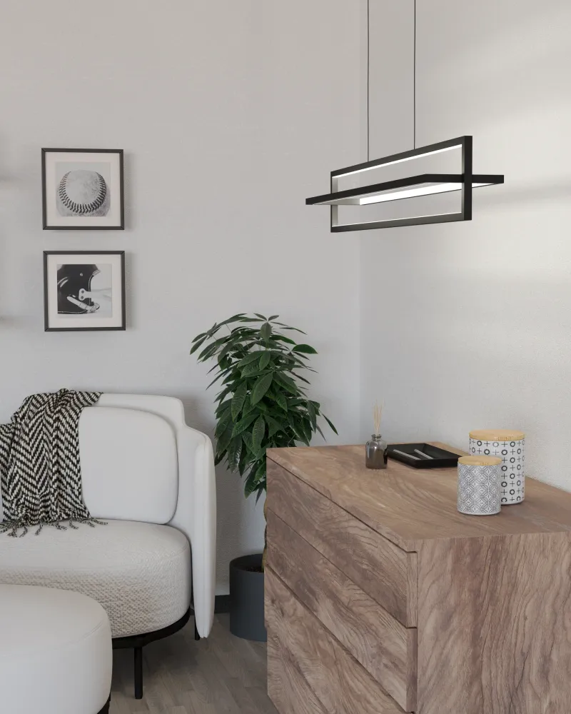EGLO hanglamp Siberia - led - 78 cm - zwart/wit - dimbaar