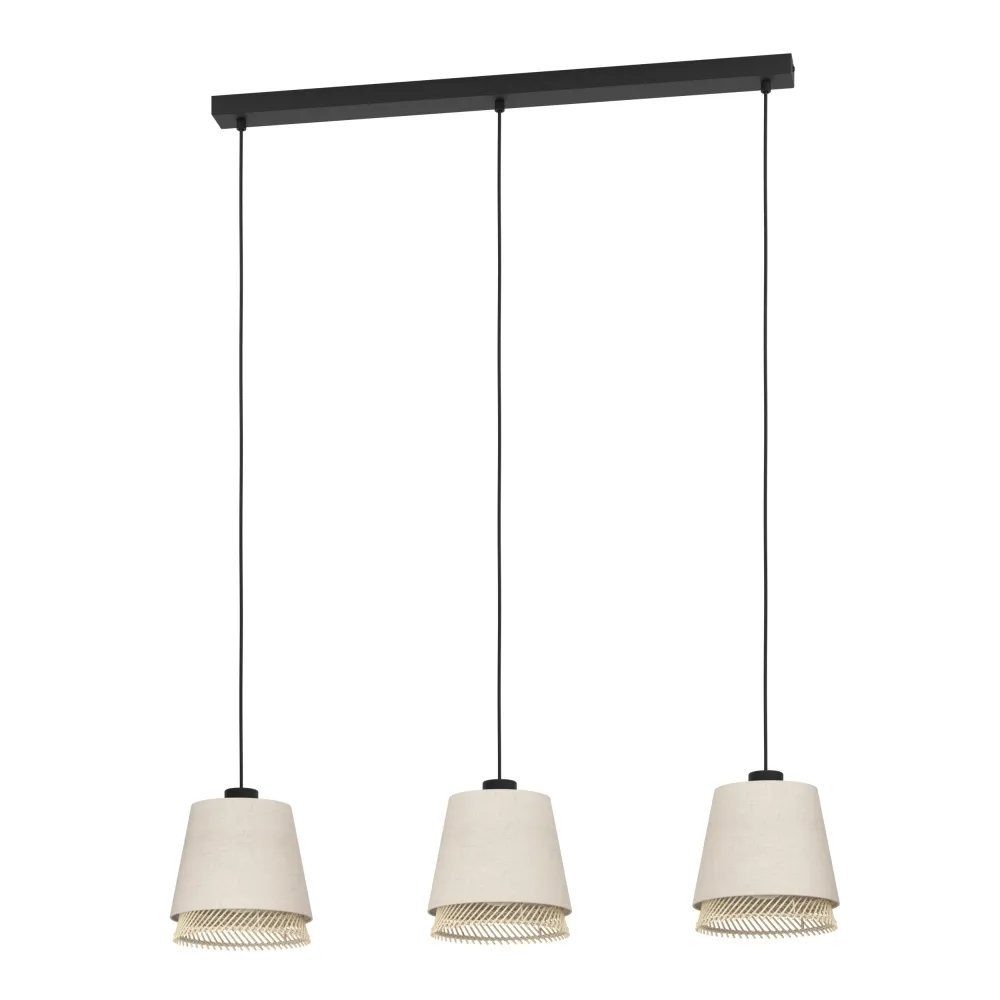 EGLO hanglamp Tabley - e27 - 89 cm - natuur/bruin/zwart - textiel