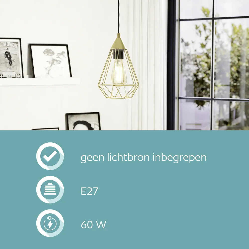 EGLO hanglamp Tarbes - e27 - ø 17,5 cm - goud