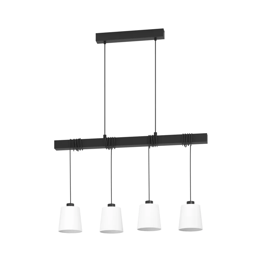 EGLO hanglamp Townshend 8 - e27 - 90 cm - zwart/wit