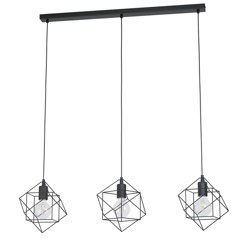 EGLO hanglamp Straiton - e27 - 90,5 cm - zwart
