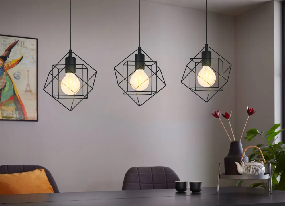 EGLO hanglamp Straiton - e27 - 90,5 cm - zwart