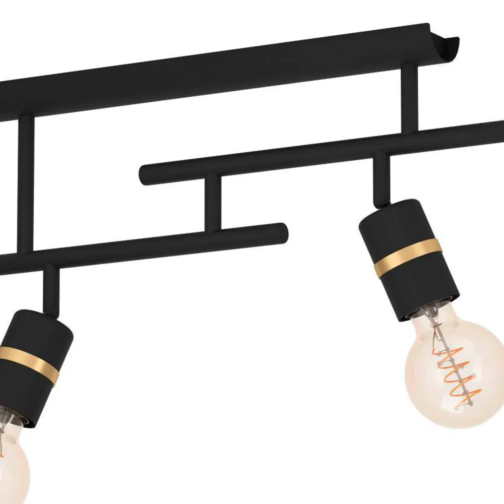 EGLO plafondlamp Lurone - e27 - 100 cm - zwart/koper