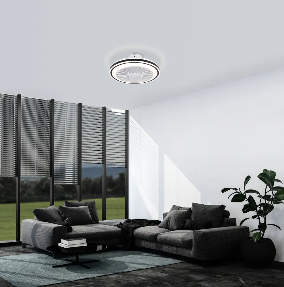 EGLO plafondlamp met ventilator Bilinga - ac led-cct - wit/zwart