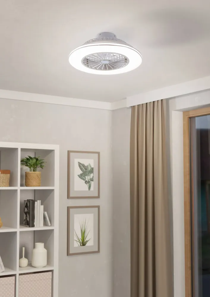 EGLO plafondlamp met ventilator Lovisca - ac led-cct - wit