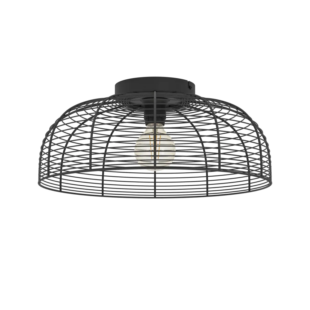 EGLO plafondlamp Rinroe - e27 - ø 45 cm - industrieel - metaal - zwart